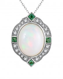 OVAL OPAL DIAMOND PENDANT (TP2837)