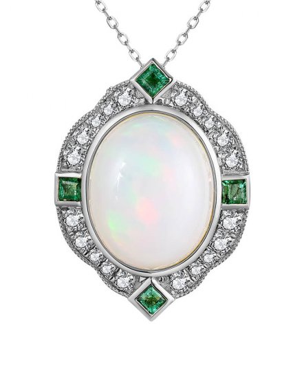 OVAL OPAL DIAMOND PENDANT (TP2837)