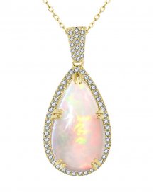 PEAR OPAL DIAMOND PENDANT (TP2838)