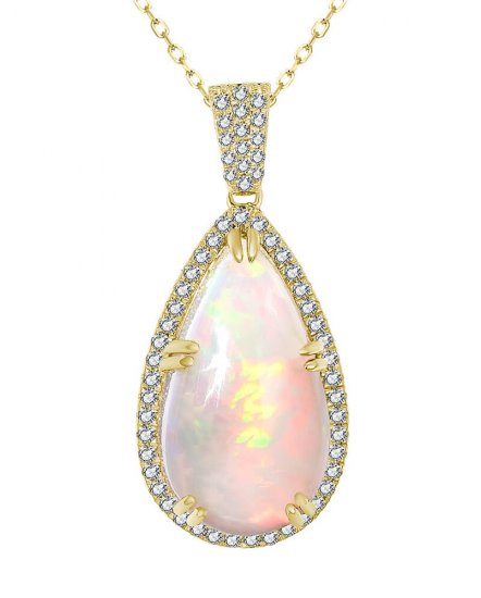 PEAR OPAL DIAMOND PENDANT (TP2838)