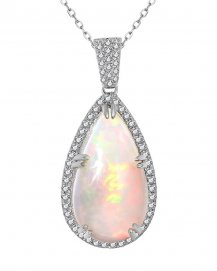 PEAR OPAL DIAMOND PENDANT (TP2838)