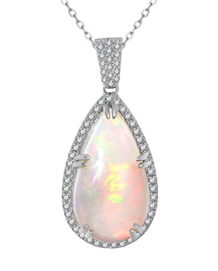 PEAR OPAL DIAMOND PENDANT (TP2838)