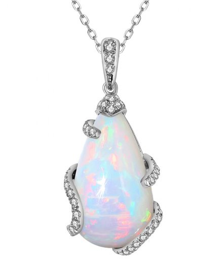 PEAR OPAL DIAMOND PENDANT (TP2843)