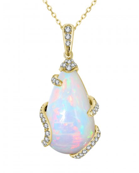 PEAR OPAL DIAMOND PENDANT (TP2843)