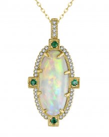 OVAL OPAL DIAMOND PENDANT (TP2846)