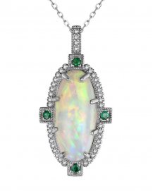 OVAL OPAL DIAMOND PENDANT (TP2846)