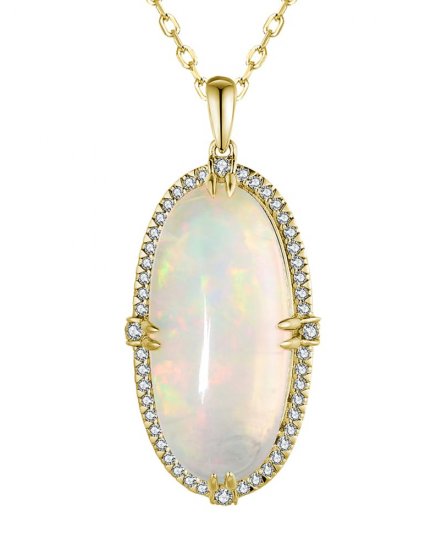 OVAL OPAL DIAMOND PENDANT (TP2847)