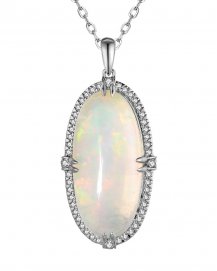 OVAL OPAL DIAMOND PENDANT (TP2847)