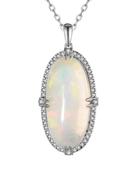 OVAL OPAL DIAMOND PENDANT (TP2847)