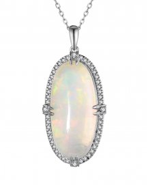 OVAL OPAL DIAMOND PENDANT (TP2847)
