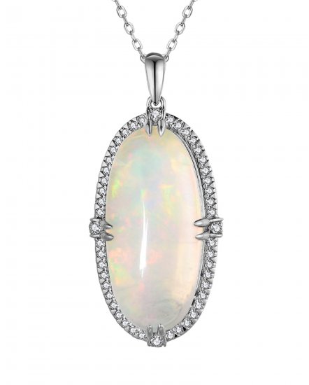 OVAL OPAL DIAMOND PENDANT (TP2847)