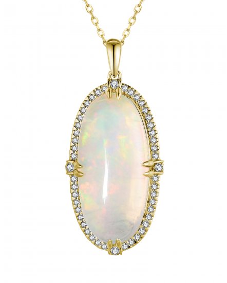 OVAL OPAL DIAMOND PENDANT (TP2847)