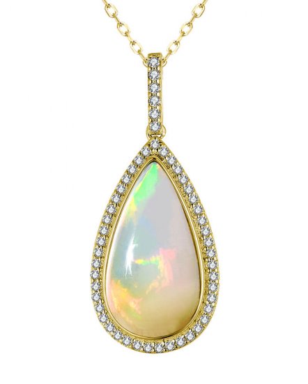 PEAR OPAL DIAMOND PENDANT (TP2848)