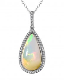 PEAR OPAL DIAMOND PENDANT (TP2848)