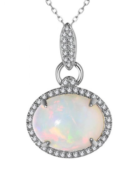OVAL OPAL DIAMOND PENDANT (TP2849)