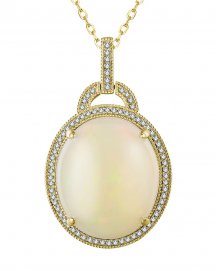 OVAL OPAL DIAMOND PENDANT (TP2851)