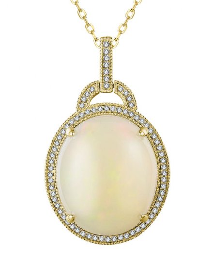 OVAL OPAL DIAMOND PENDANT (TP2851)