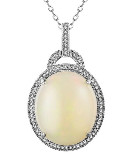 OVAL OPAL DIAMOND PENDANT (TP2851)