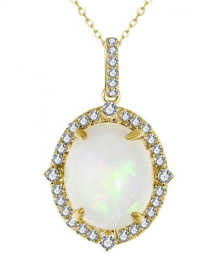 OVAL OPAL DIAMOND PENDANT (TP2852)