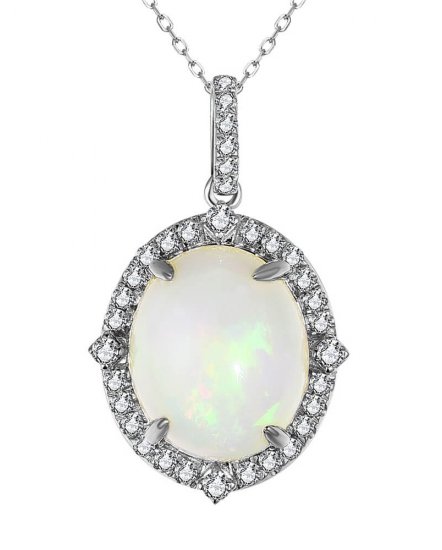 OVAL OPAL DIAMOND PENDANT (TP2852)