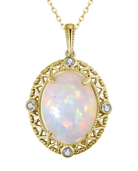OVAL OPAL DIAMOND PENDANT (TP2854)
