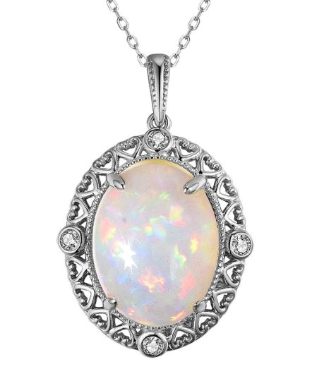 OVAL OPAL DIAMOND PENDANT (TP2854)