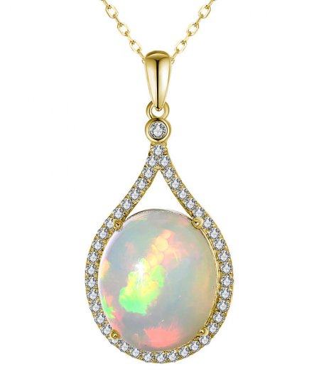 OVAL OPAL DIAMOND PENDANT (TP2855)