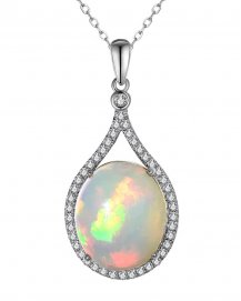 OVAL OPAL DIAMOND PENDANT (TP2855)