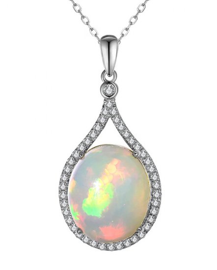 OVAL OPAL DIAMOND PENDANT (TP2855)