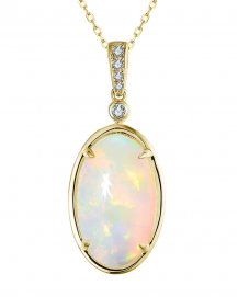 OVAL OPAL DIAMOND PENDANT (TP2856)
