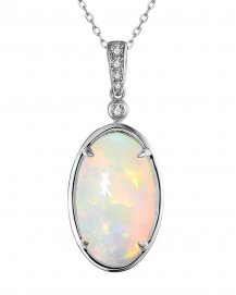 OVAL OPAL DIAMOND PENDANT (TP2856)