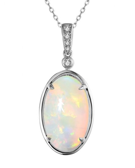 OVAL OPAL DIAMOND PENDANT (TP2856)