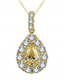 MULTI TONE PEAR DIAMOND PENDANT (TP2859)