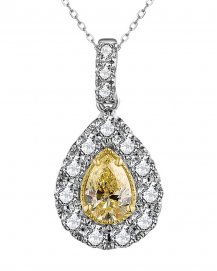 MULTI TONE PEAR DIAMOND PENDANT (TP2859)