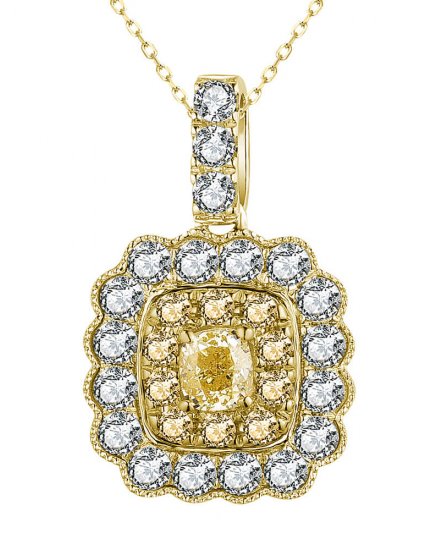 MULTI TONE CUSHION DIAMOND PENDANT (TP2862)