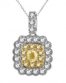 MULTI TONE CUSHION DIAMOND PENDANT (TP2862)