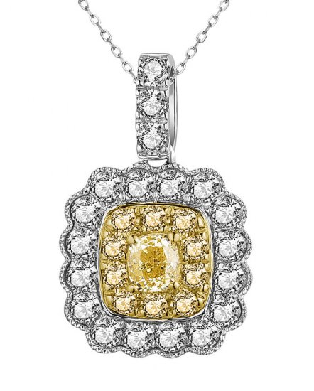 MULTI TONE CUSHION DIAMOND PENDANT (TP2862)