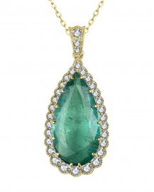 PEAR EMERALD DIAMOND PENDANT (TP2863)