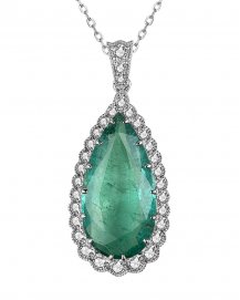 PEAR EMERALD DIAMOND PENDANT (TP2863)
