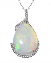 PEAR OPAL DIAMOND PENDANT (TP2864)