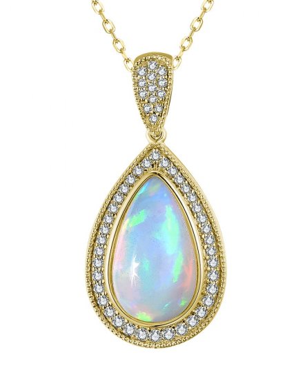 PEAR OPAL DIAMOND PENDANT (TP2865)
