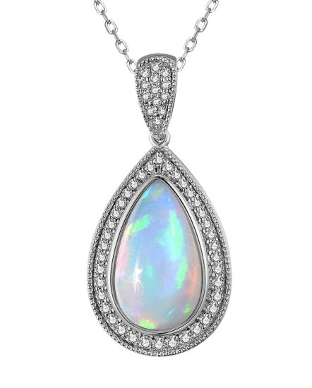 PEAR OPAL DIAMOND PENDANT (TP2865)
