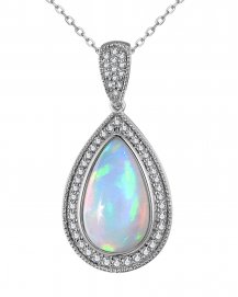 PEAR OPAL DIAMOND PENDANT (TP2865)