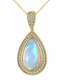 PEAR OPAL DIAMOND PENDANT (TP2865)