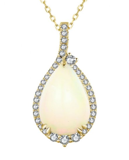 PEAR OPAL DIAMOND PENDANT (TP2866)