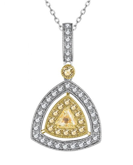 MULTI TONE TRIANGLE DIAMOND PENDANT (TP2872)