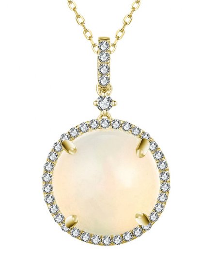ROUND OPAL DIAMOND PENDANT (TP2873)