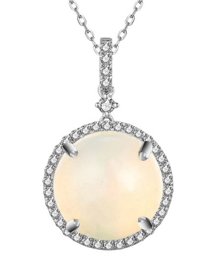 ROUND OPAL DIAMOND PENDANT (TP2873)