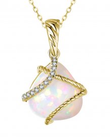 PEAR OPAL DIAMOND PENDANT (TP2875)