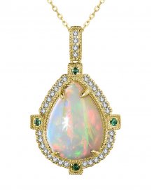 PEAR OPAL DIAMOND PENDANT (TP2876)